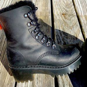 Dr. Martens 2 inch platform faux fur lined combat boots